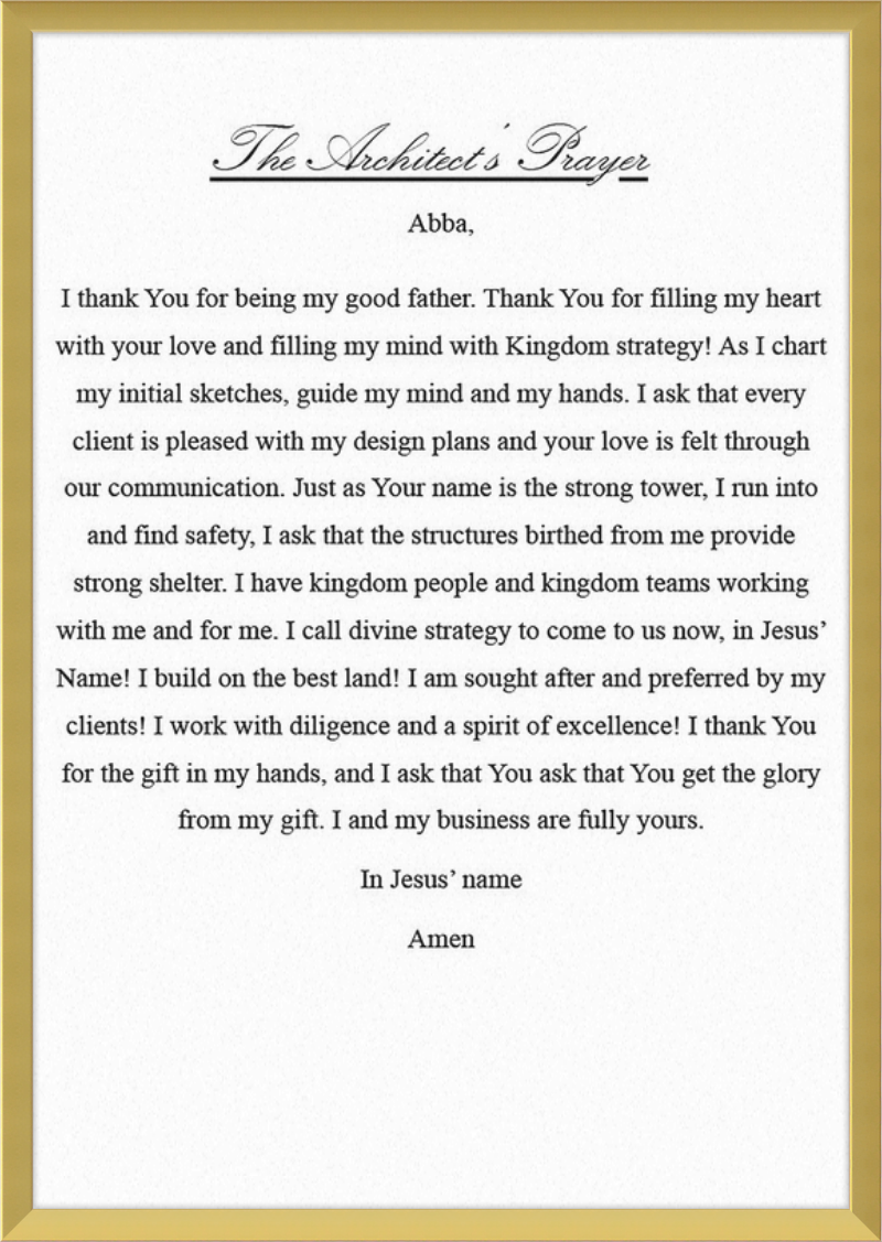 Architect's Prayer