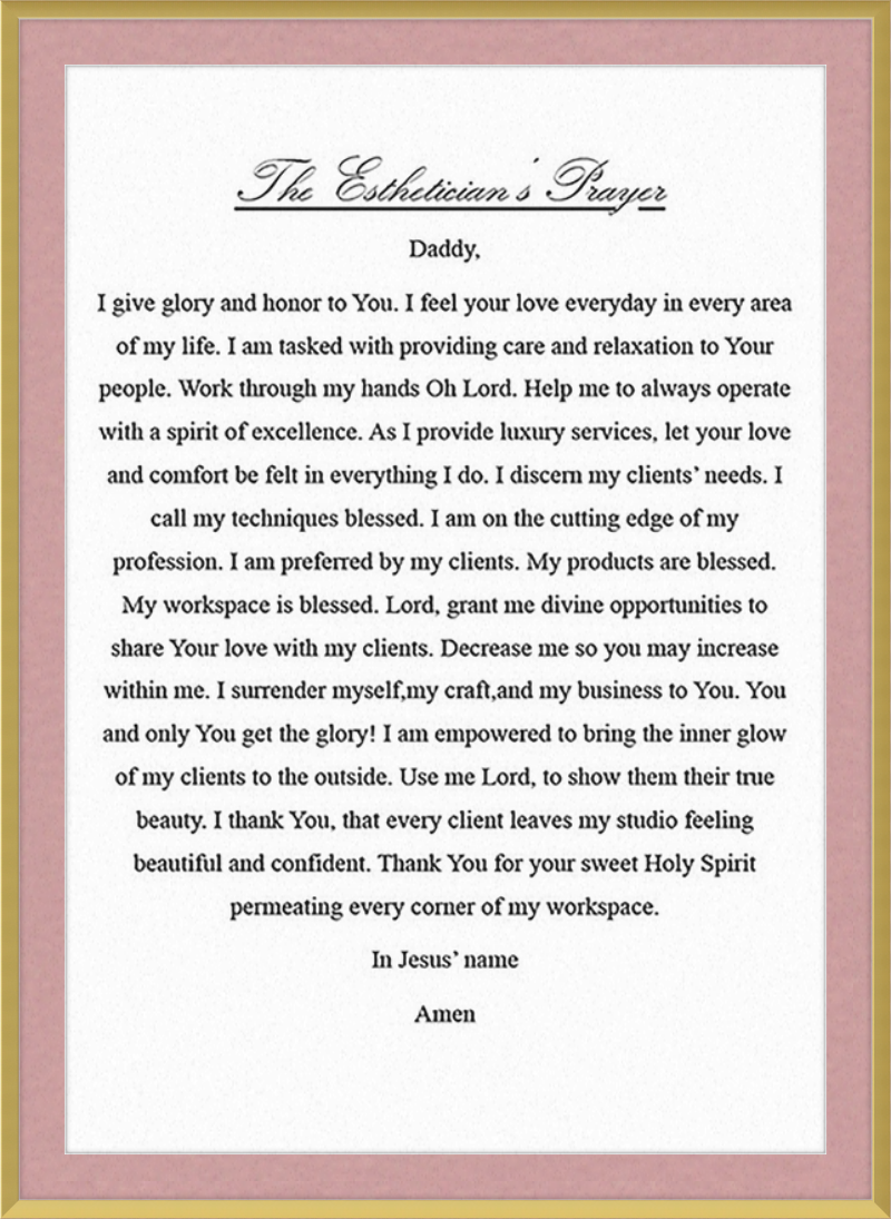 Estheticians Prayer
