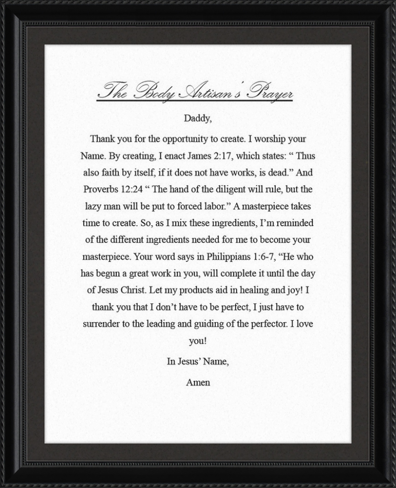 Body Artisan's Prayer