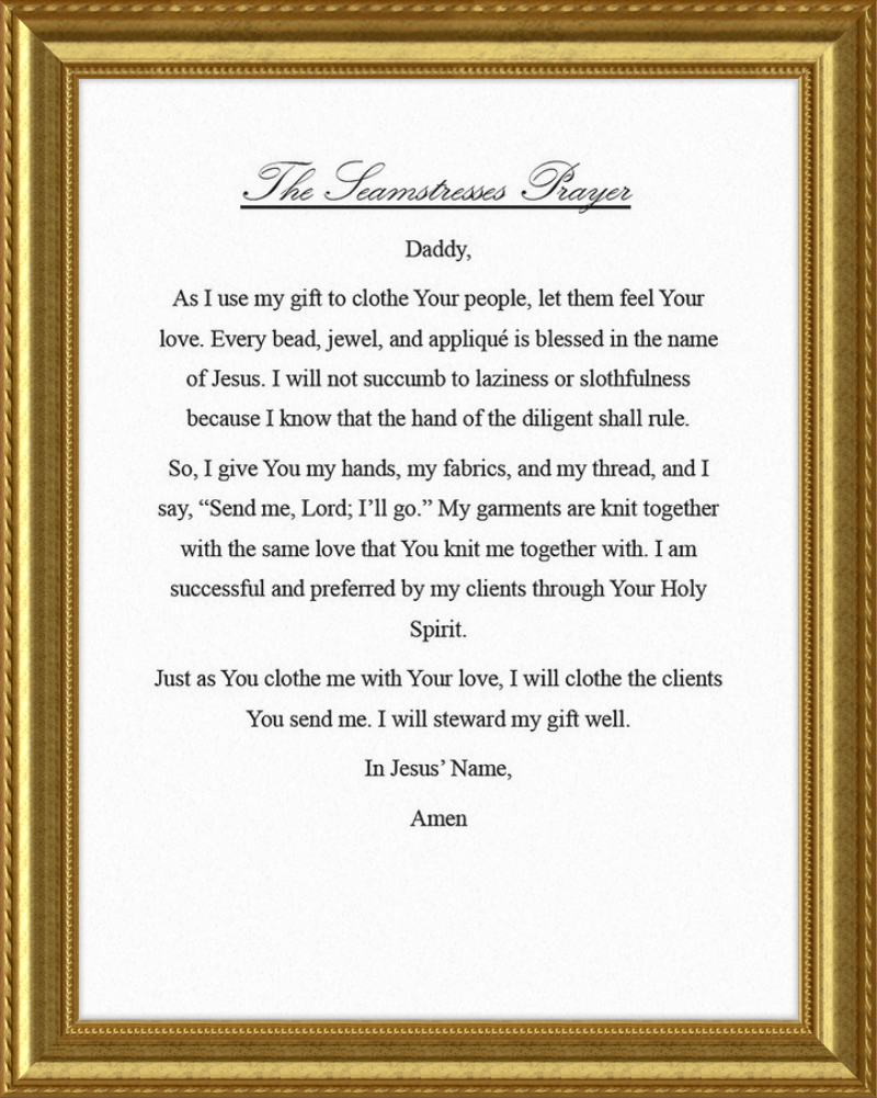 Seamstress' Prayer