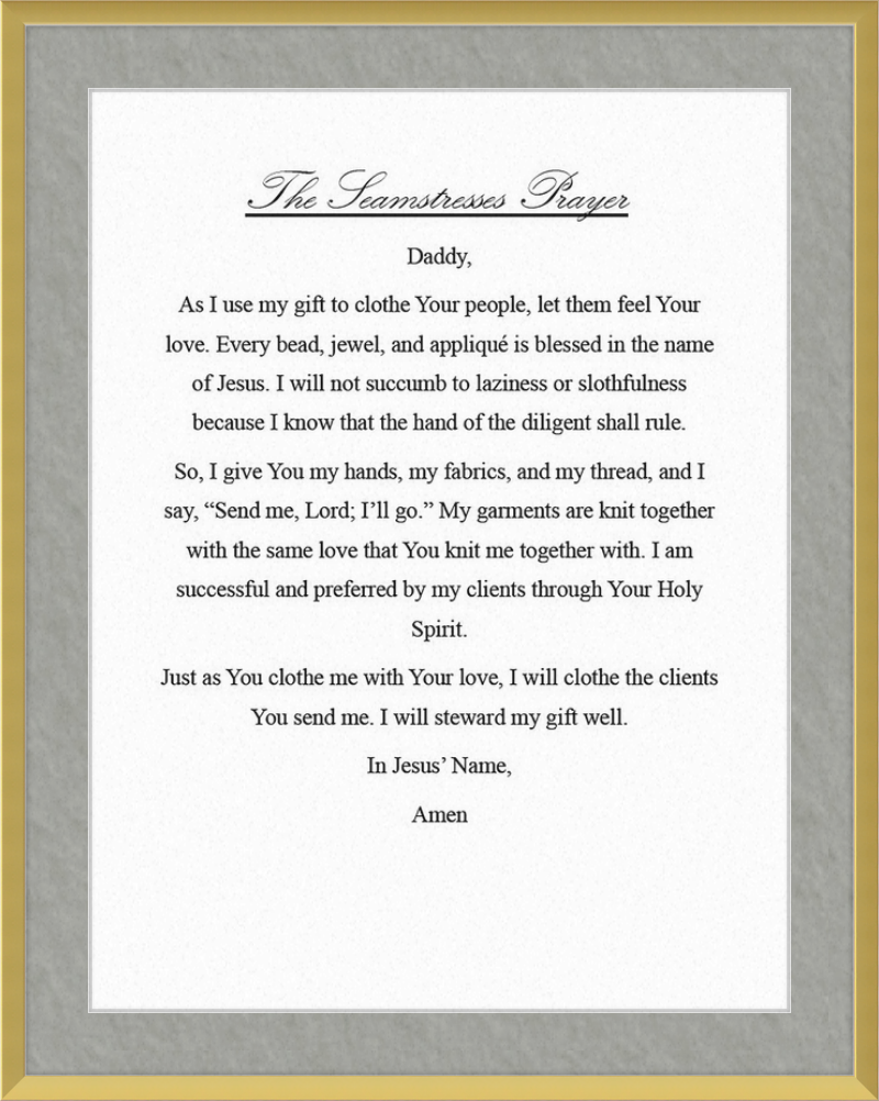 Seamstress' Prayer