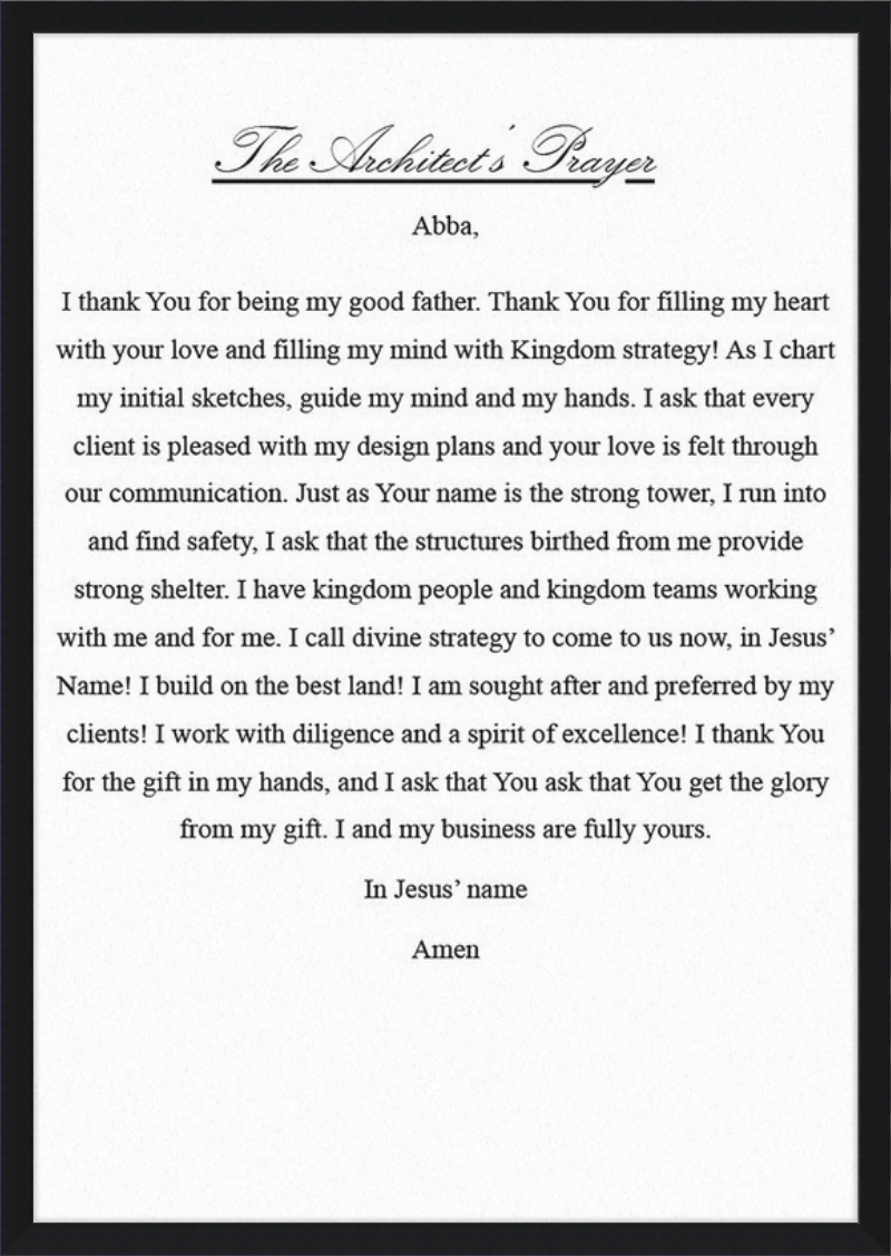 Architect's Prayer