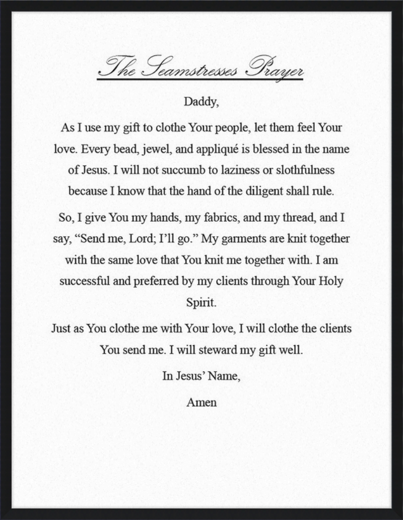 Seamstress' Prayer