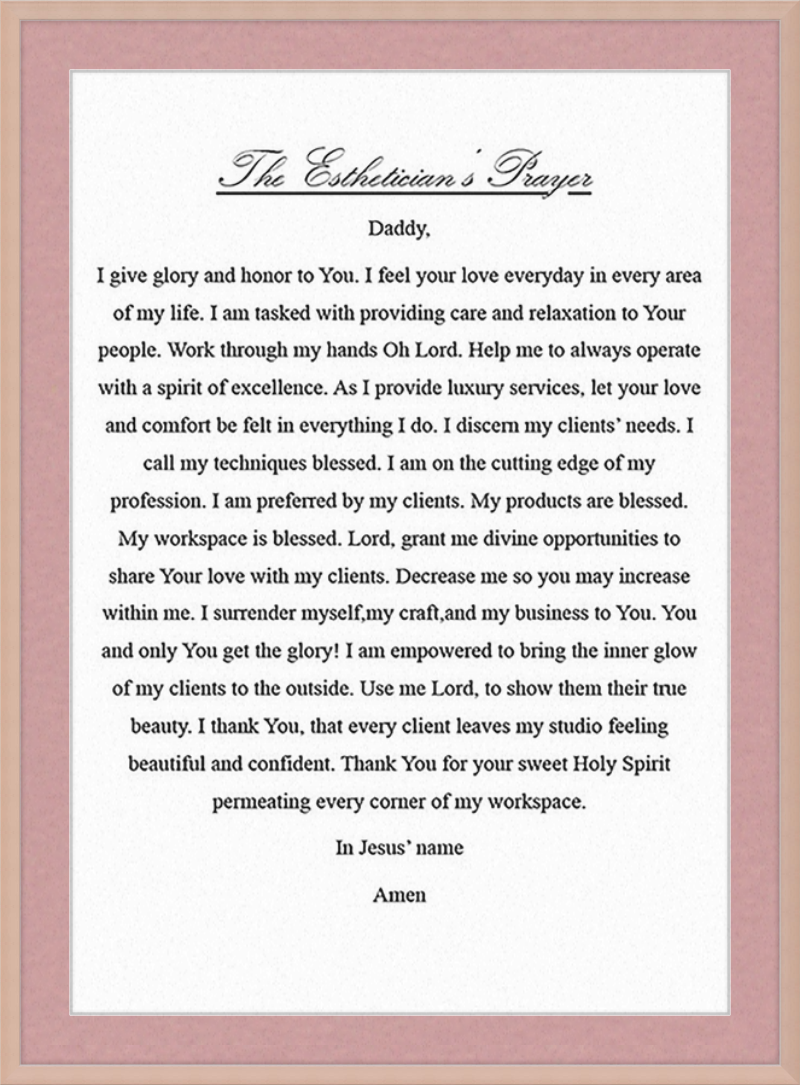 Estheticians Prayer