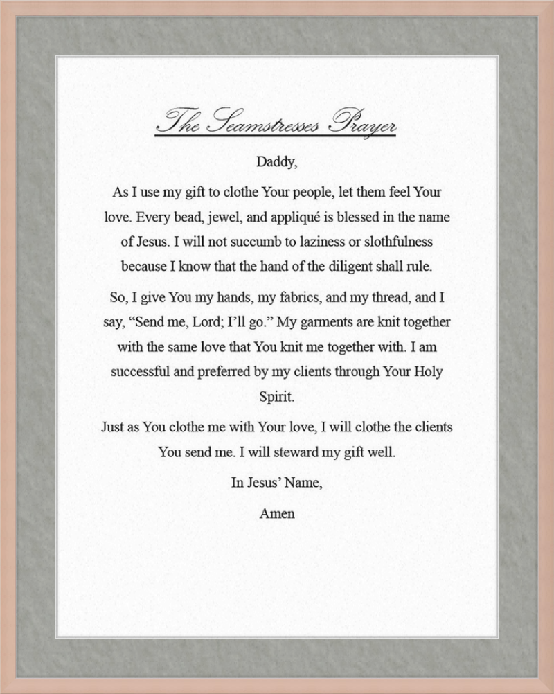 Seamstress' Prayer