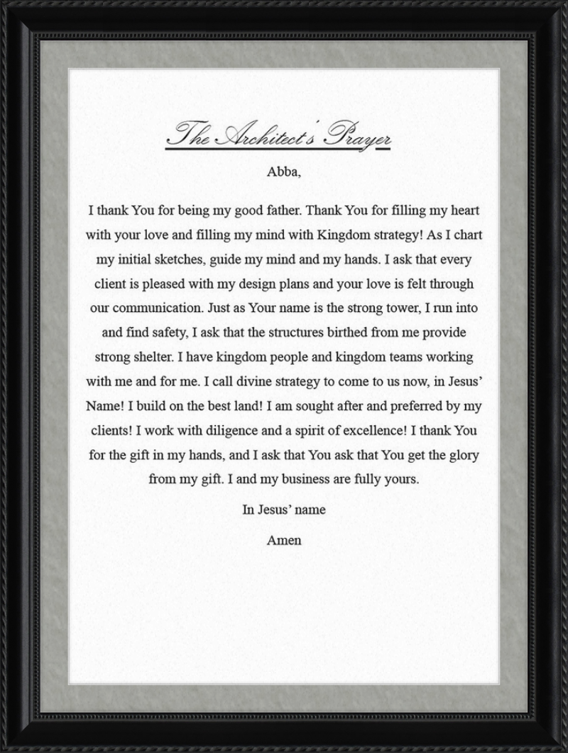 Architect's Prayer