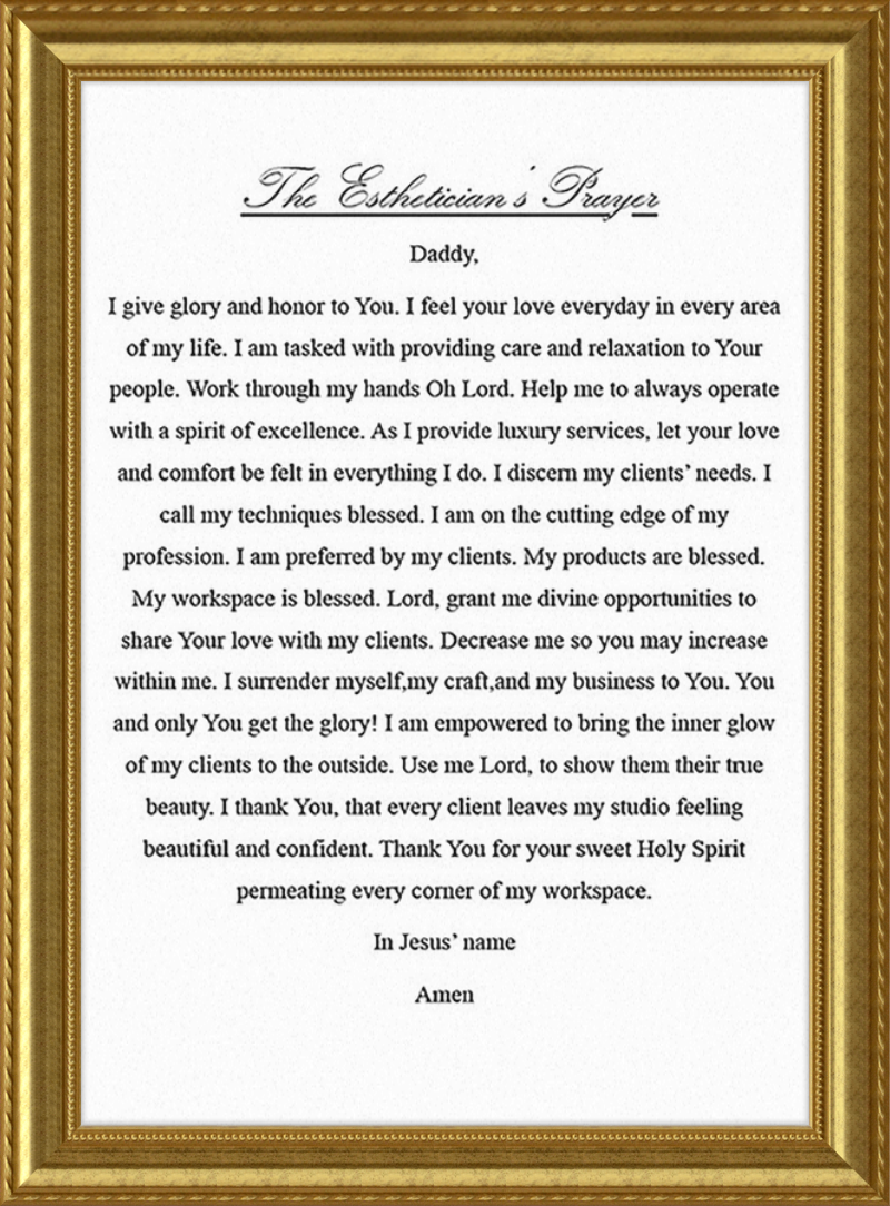 Estheticians Prayer