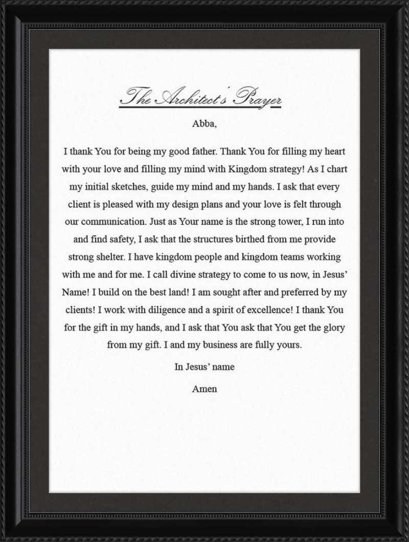 Architect's Prayer