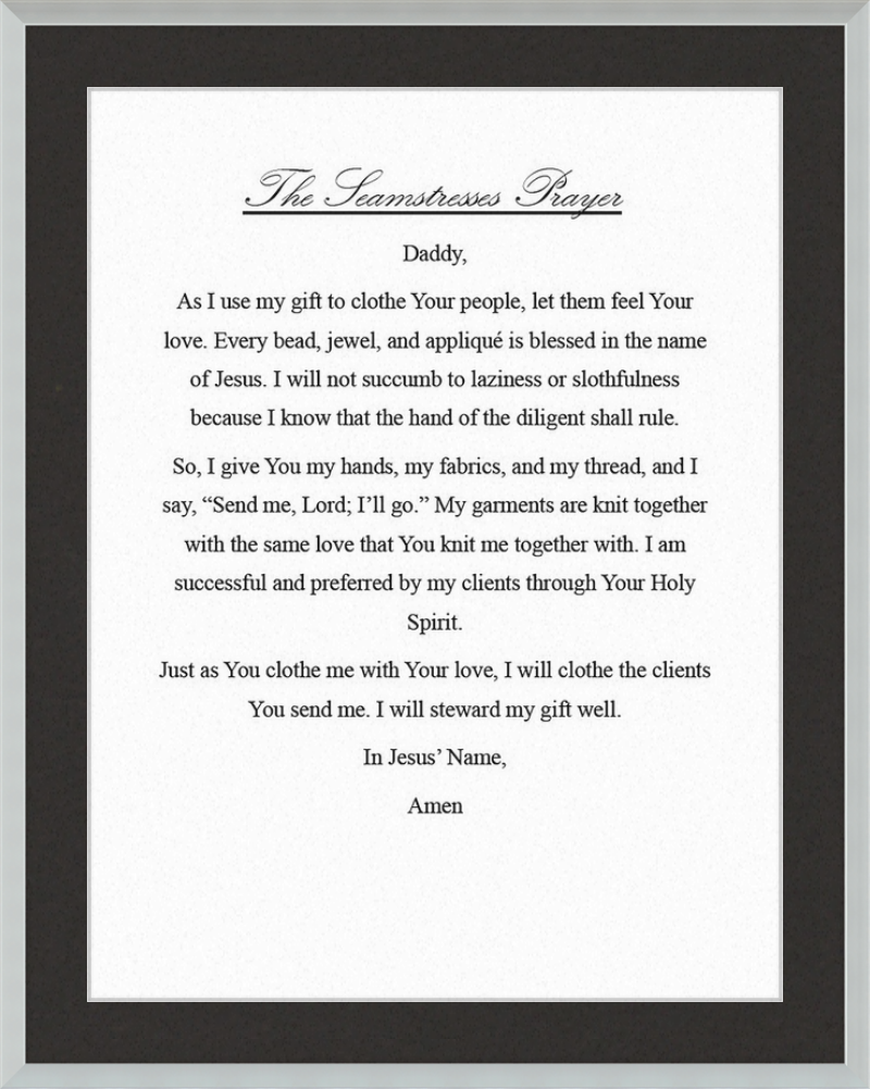 Seamstress' Prayer