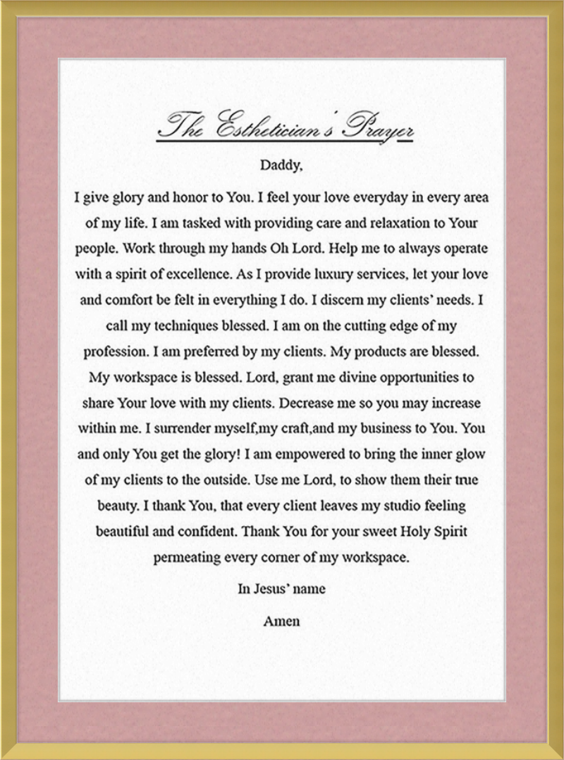 Estheticians Prayer