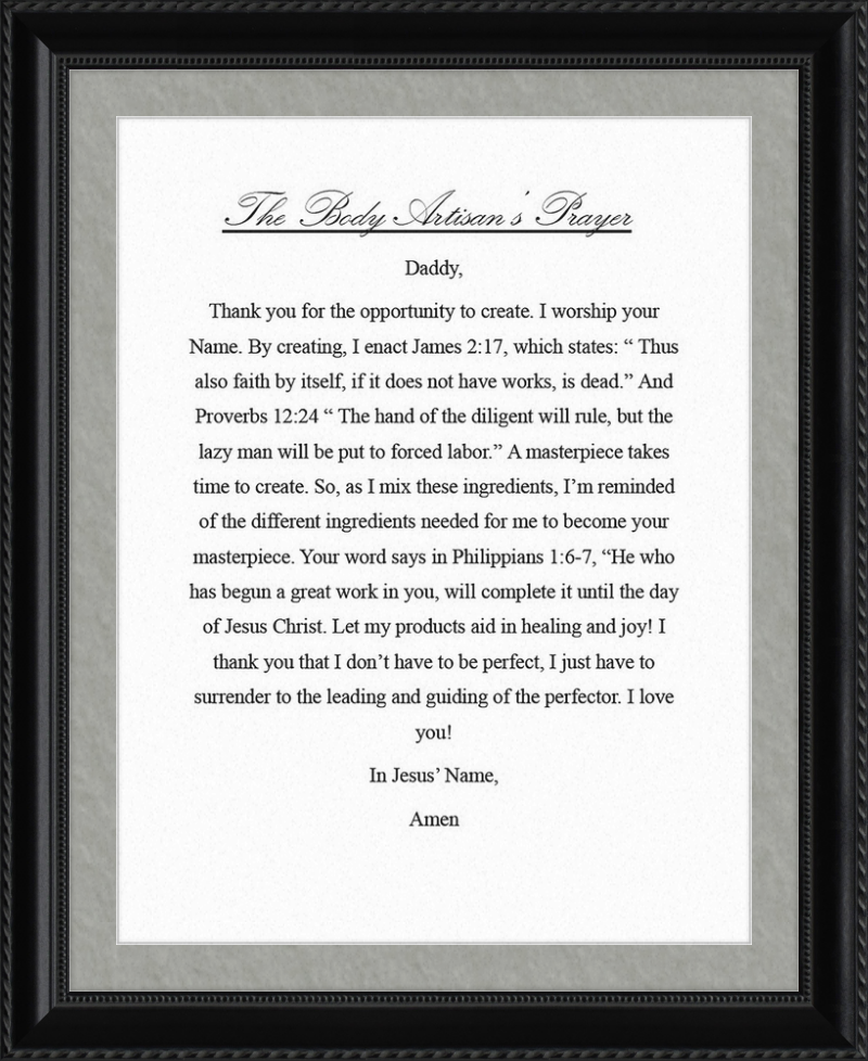Body Artisan's Prayer