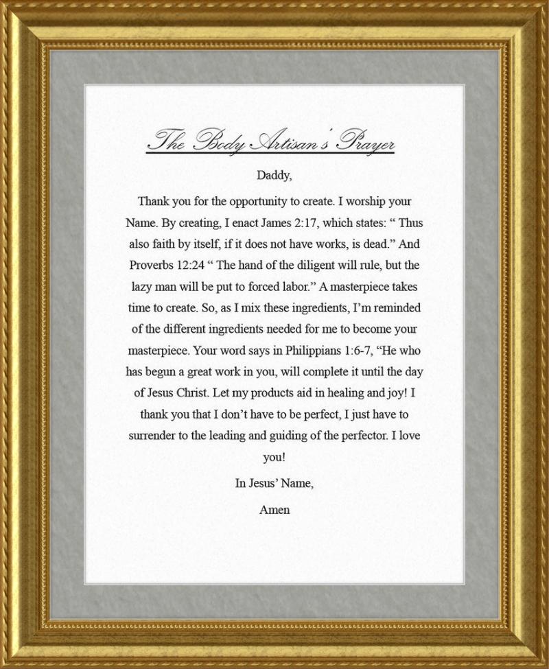 Body Artisan's Prayer