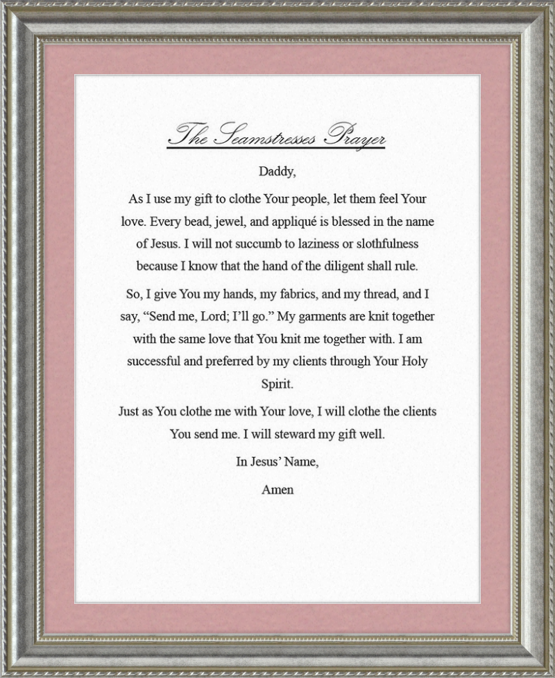 Seamstress' Prayer