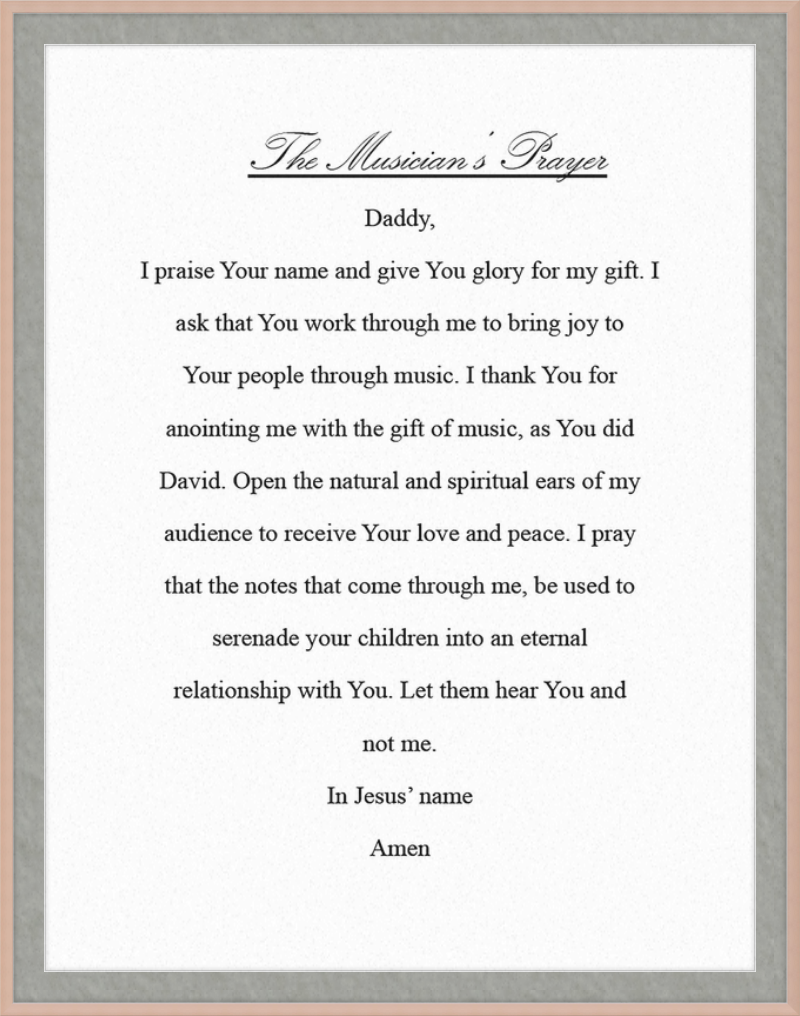 The Musician's Prayer