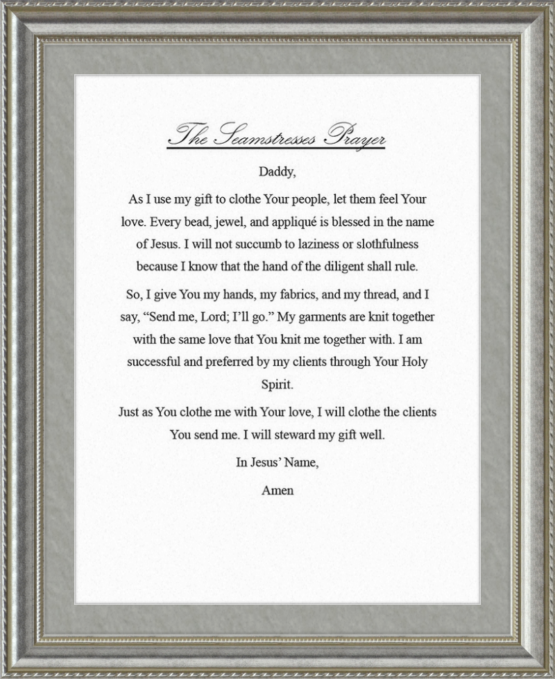 Seamstress' Prayer