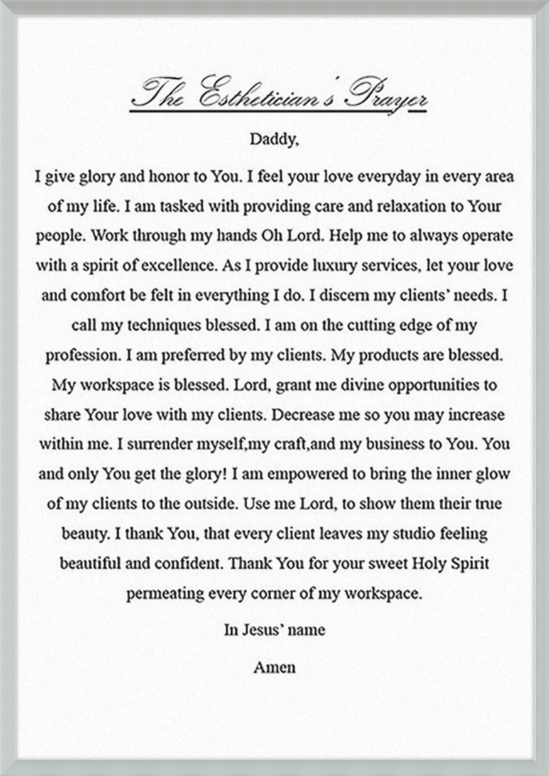 Estheticians Prayer
