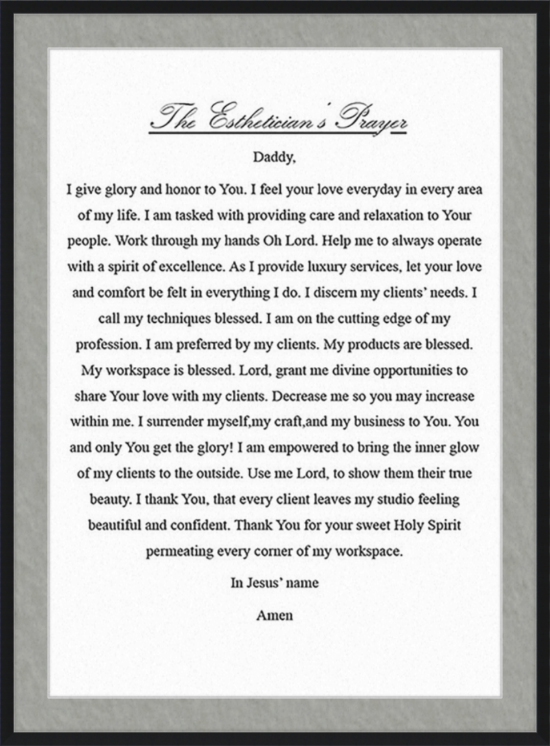 Estheticians Prayer