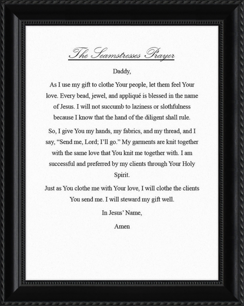Seamstress' Prayer