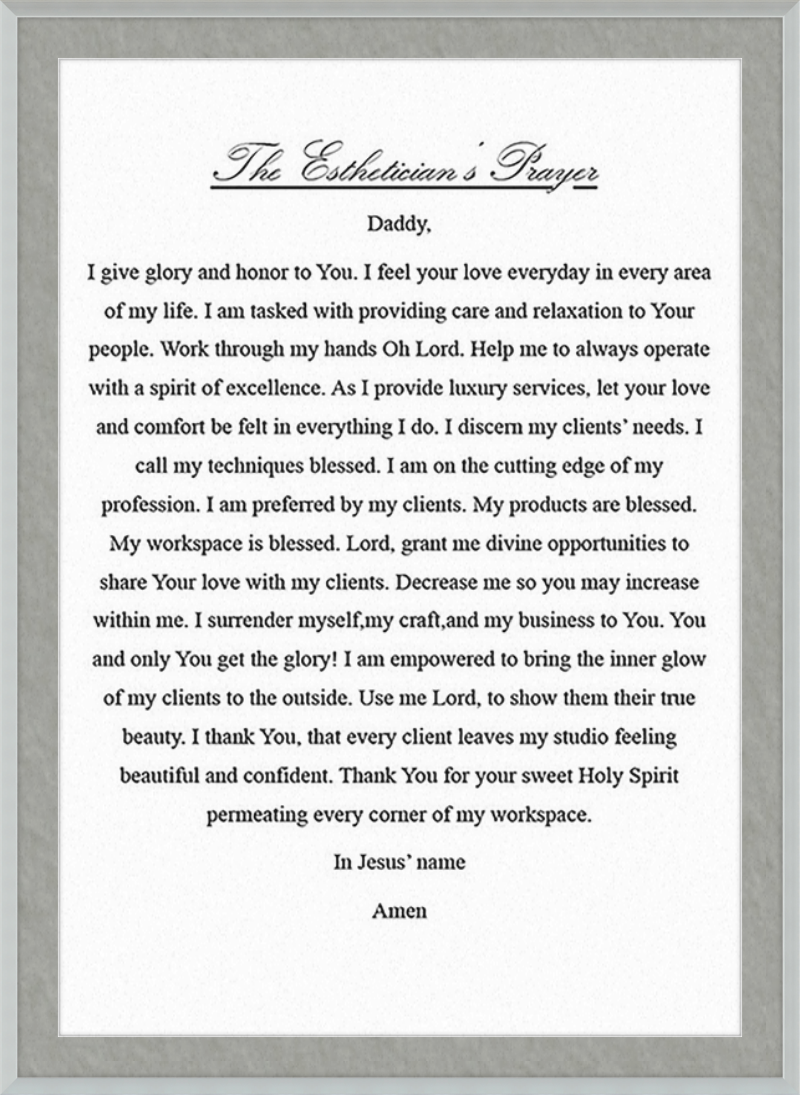Estheticians Prayer
