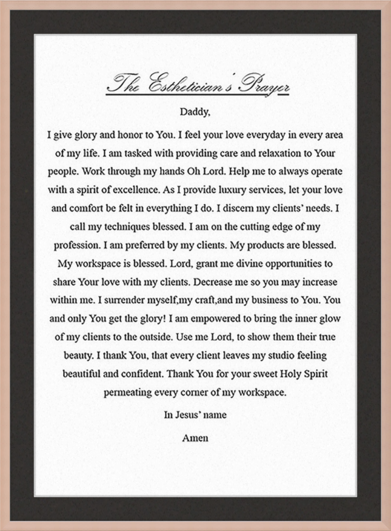 Estheticians Prayer
