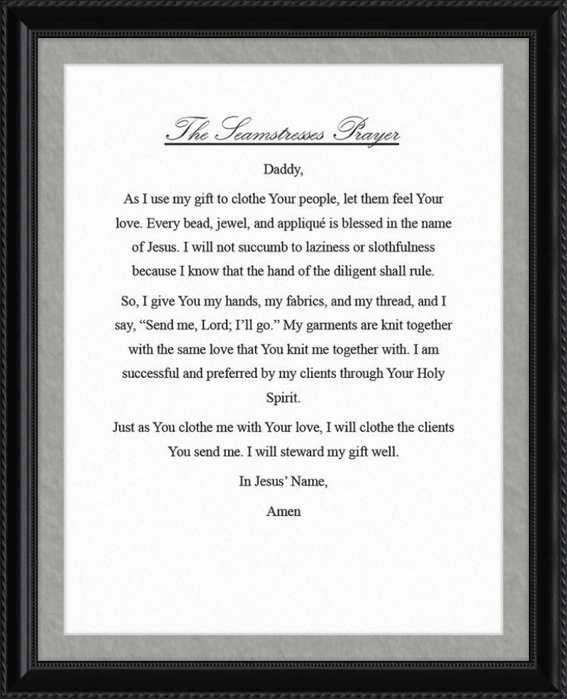 Seamstress' Prayer