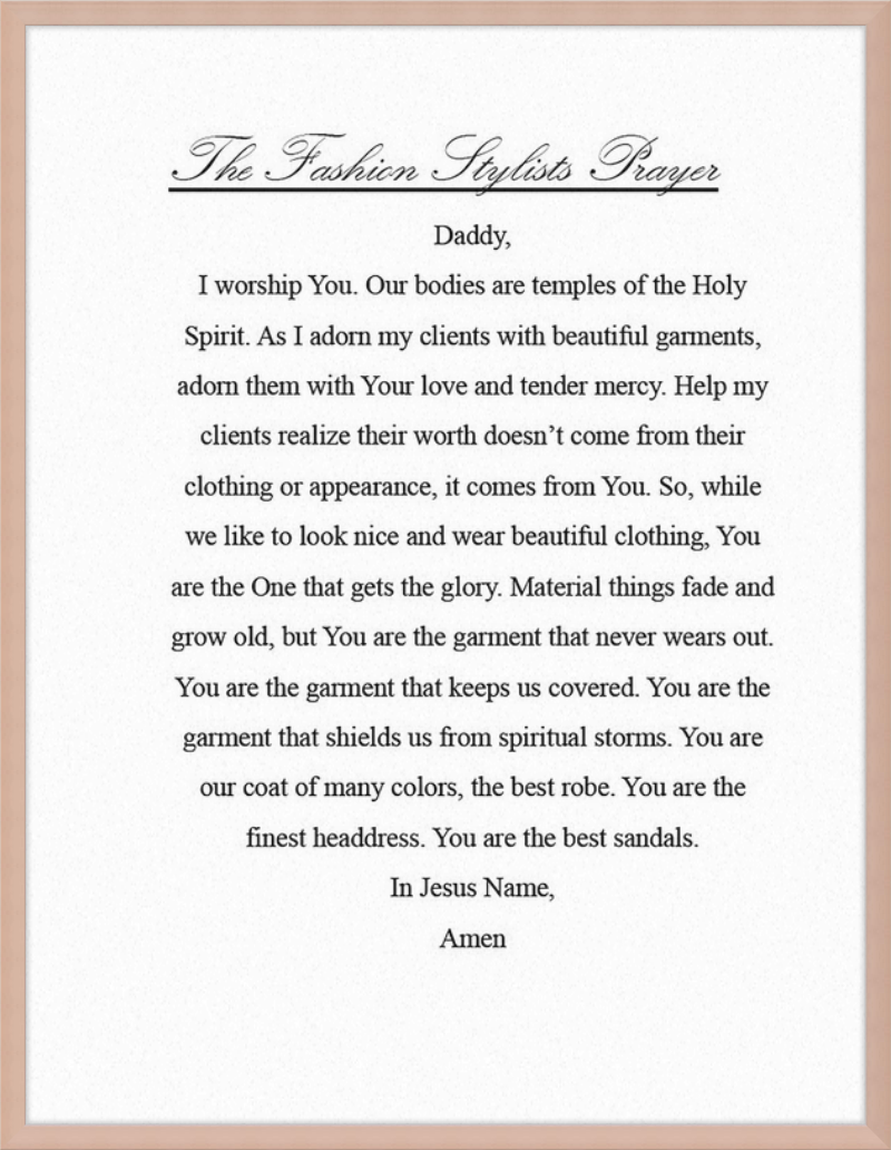 Fashion Stylist's Prayer