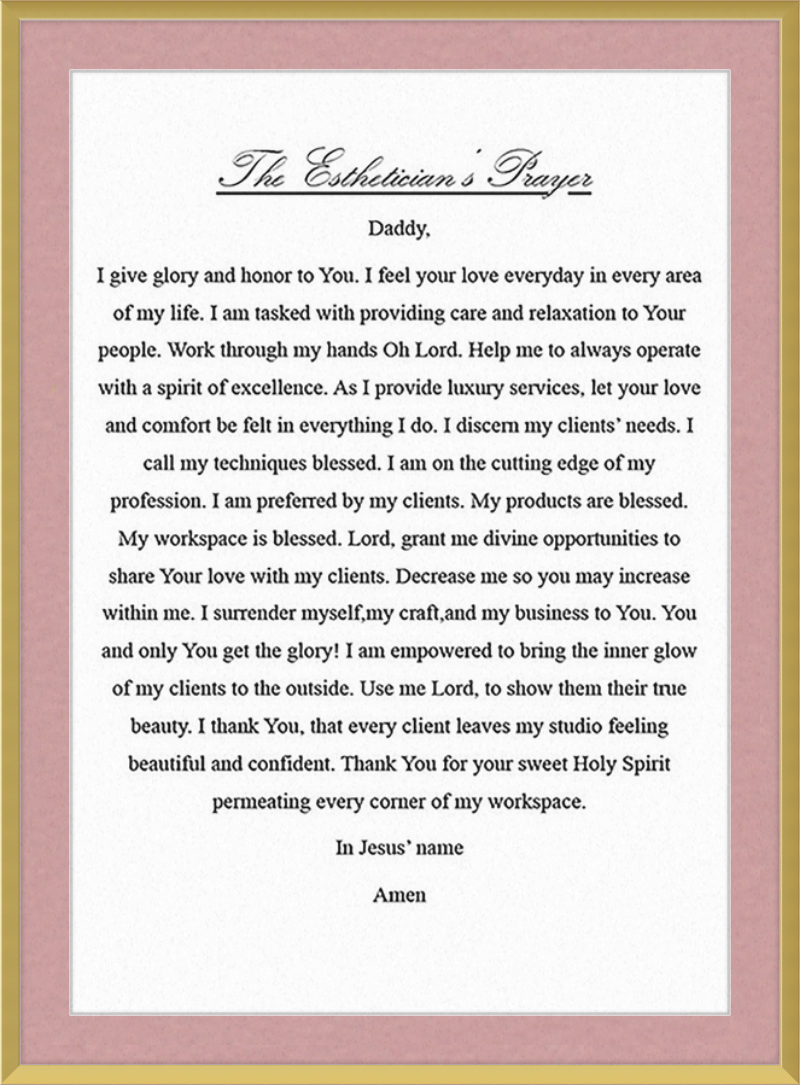 Estheticians Prayer