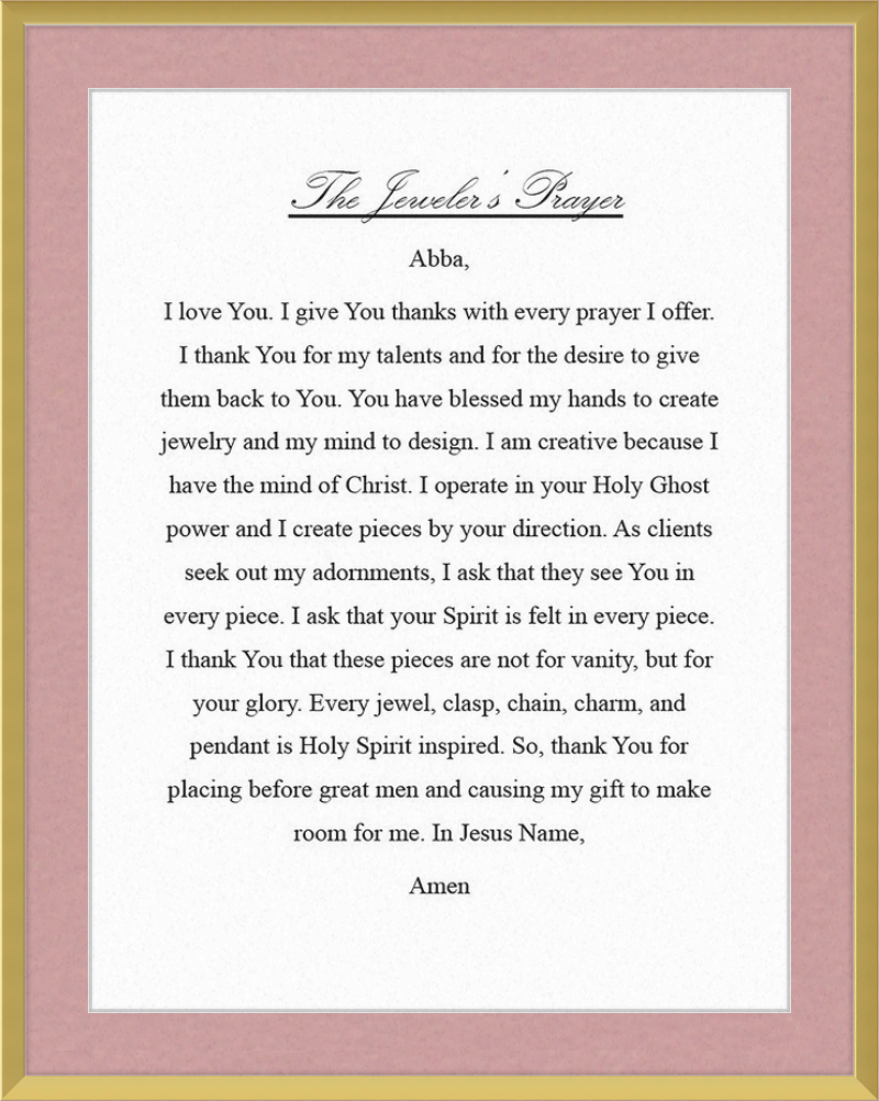 Jeweler's Prayer