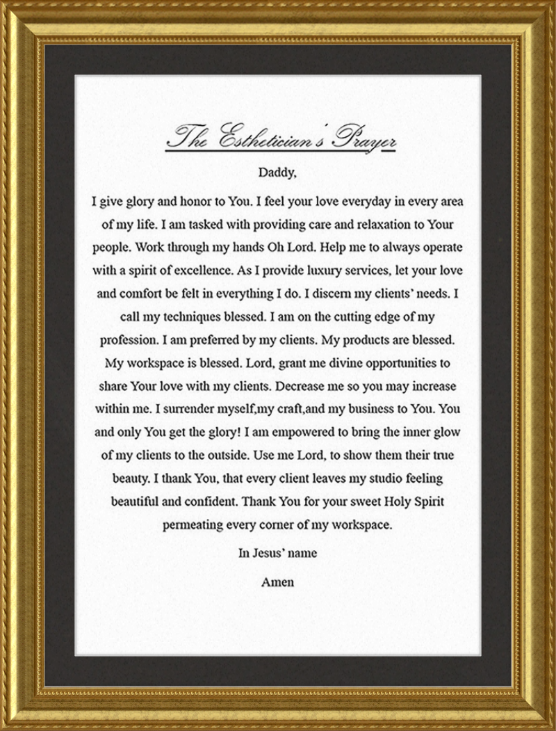 Estheticians Prayer