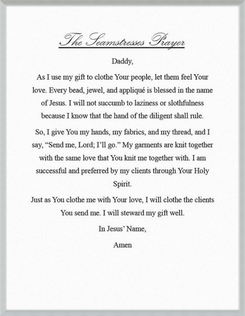 Seamstress' Prayer