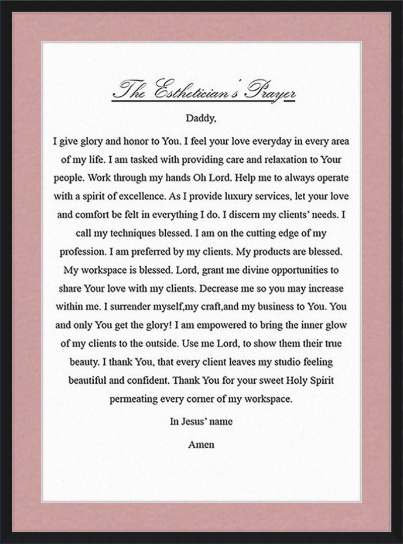 Estheticians Prayer