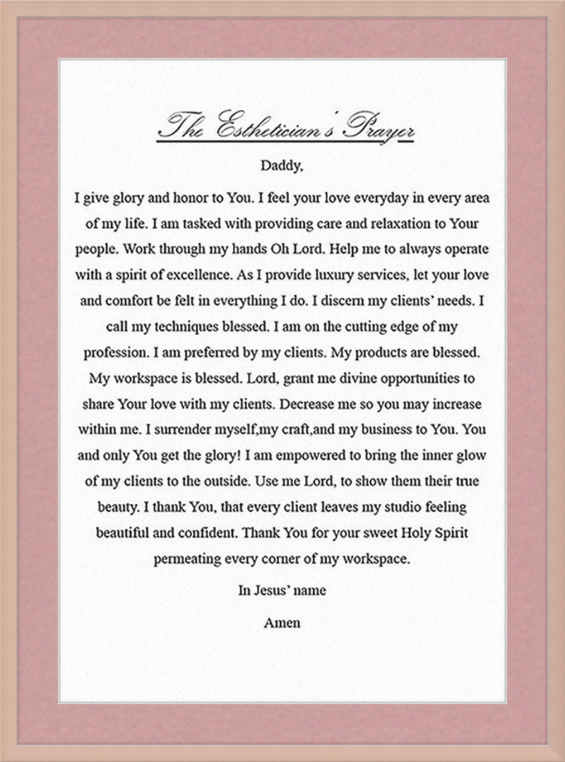 Estheticians Prayer
