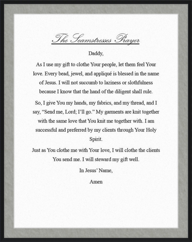 Seamstress' Prayer