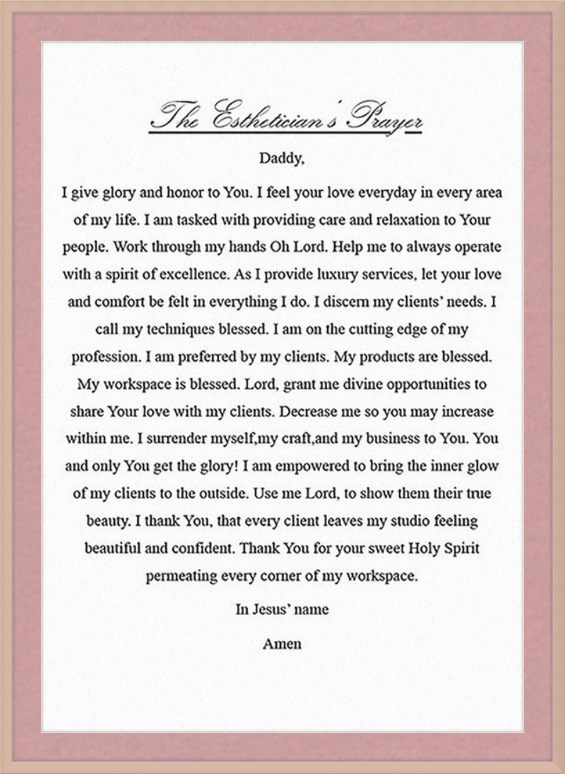 Estheticians Prayer