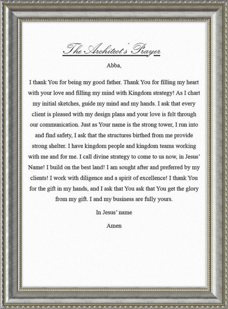 Architect's Prayer