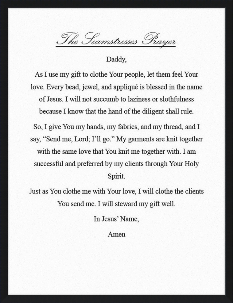 Seamstress' Prayer