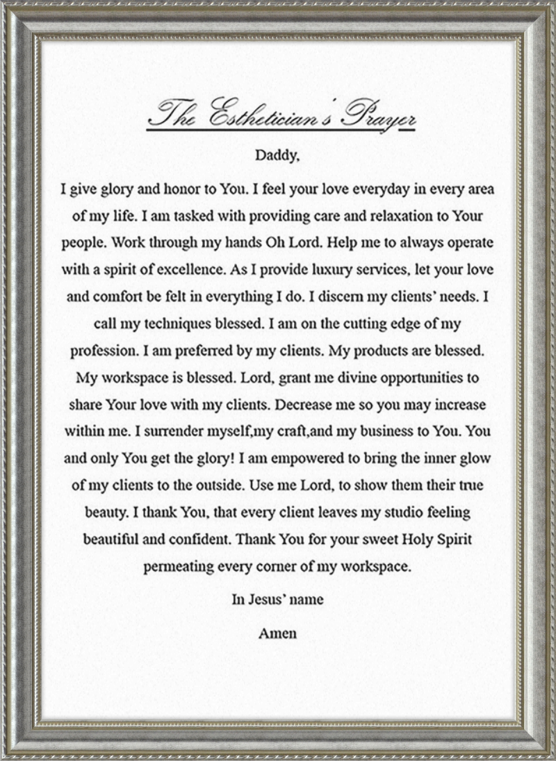 Estheticians Prayer