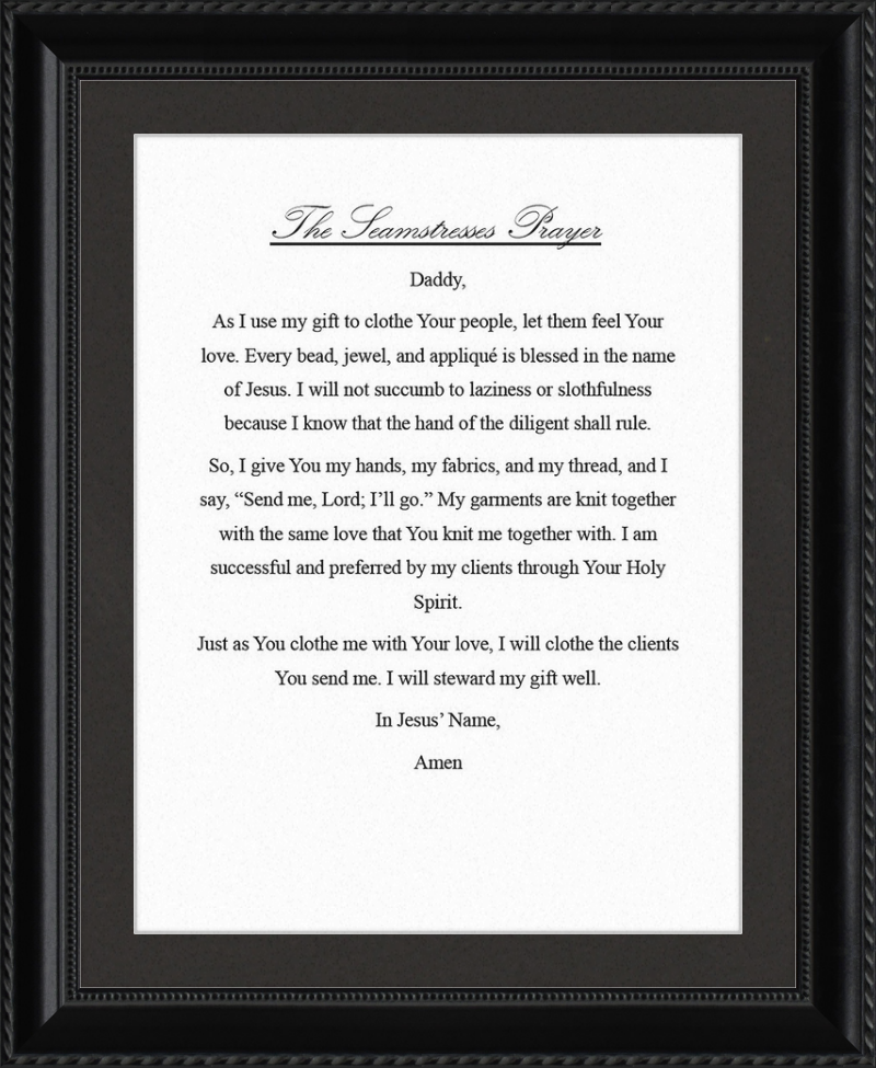 Seamstress' Prayer
