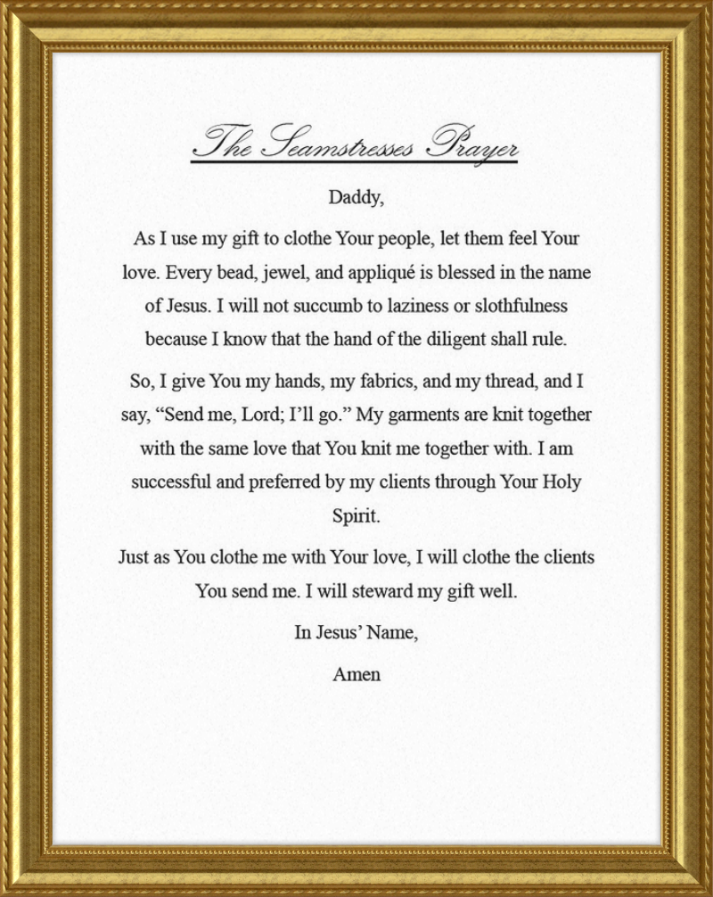 Seamstress' Prayer