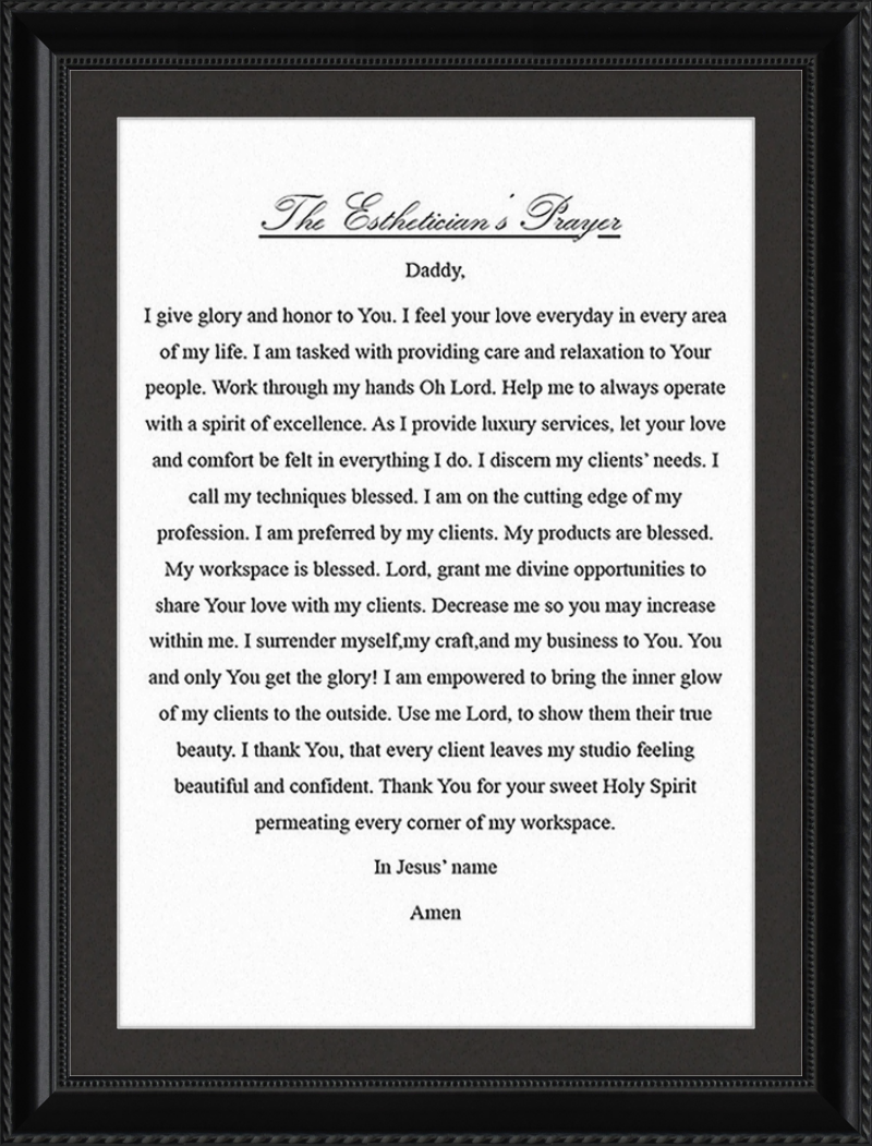 Estheticians Prayer