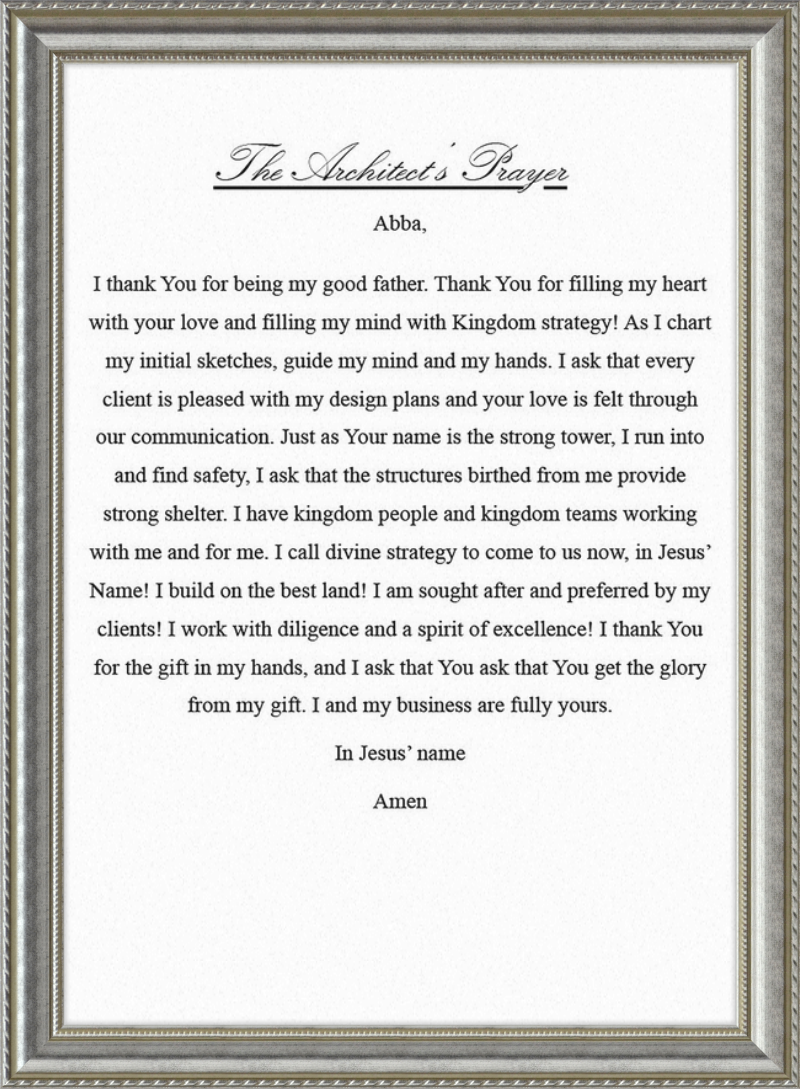 Architect's Prayer