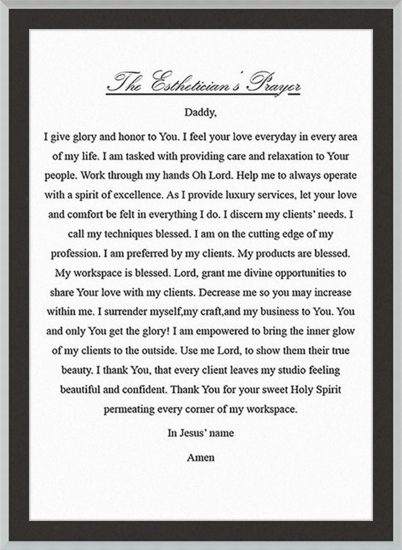 Estheticians Prayer
