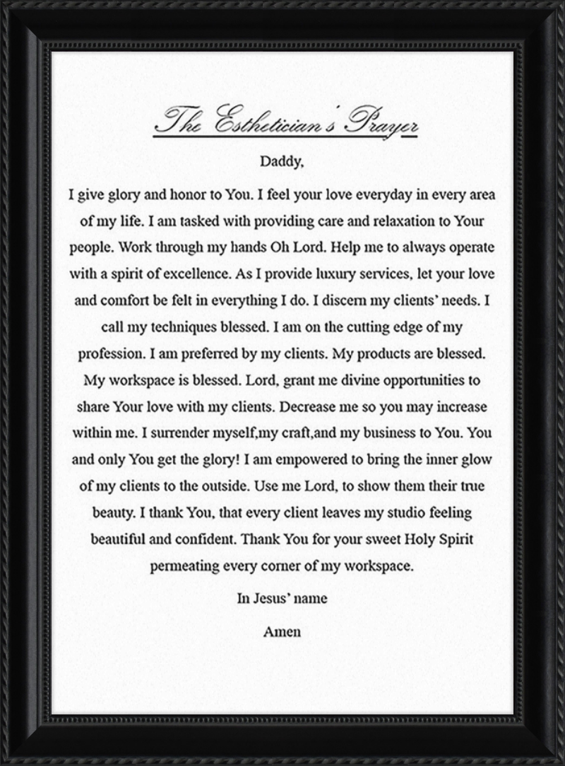 Estheticians Prayer