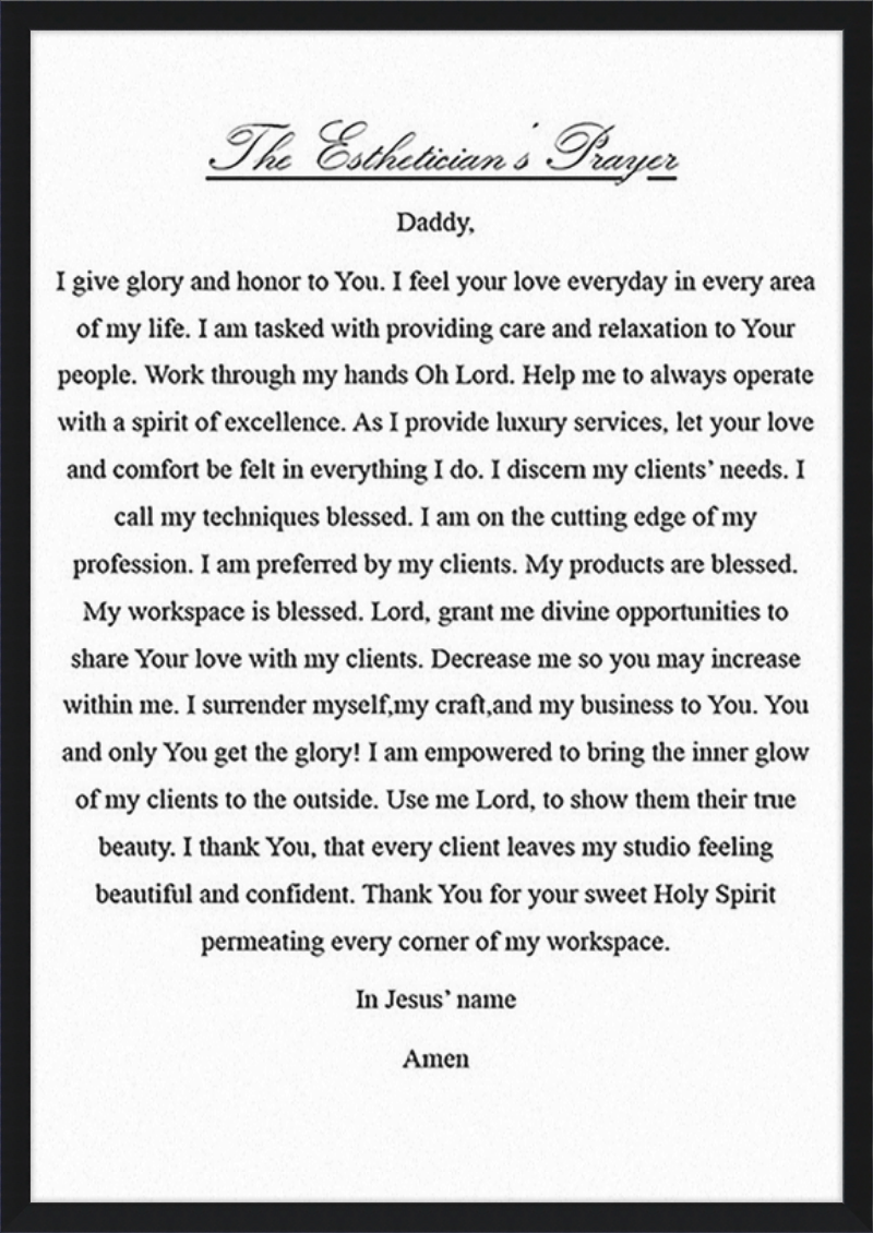 Estheticians Prayer