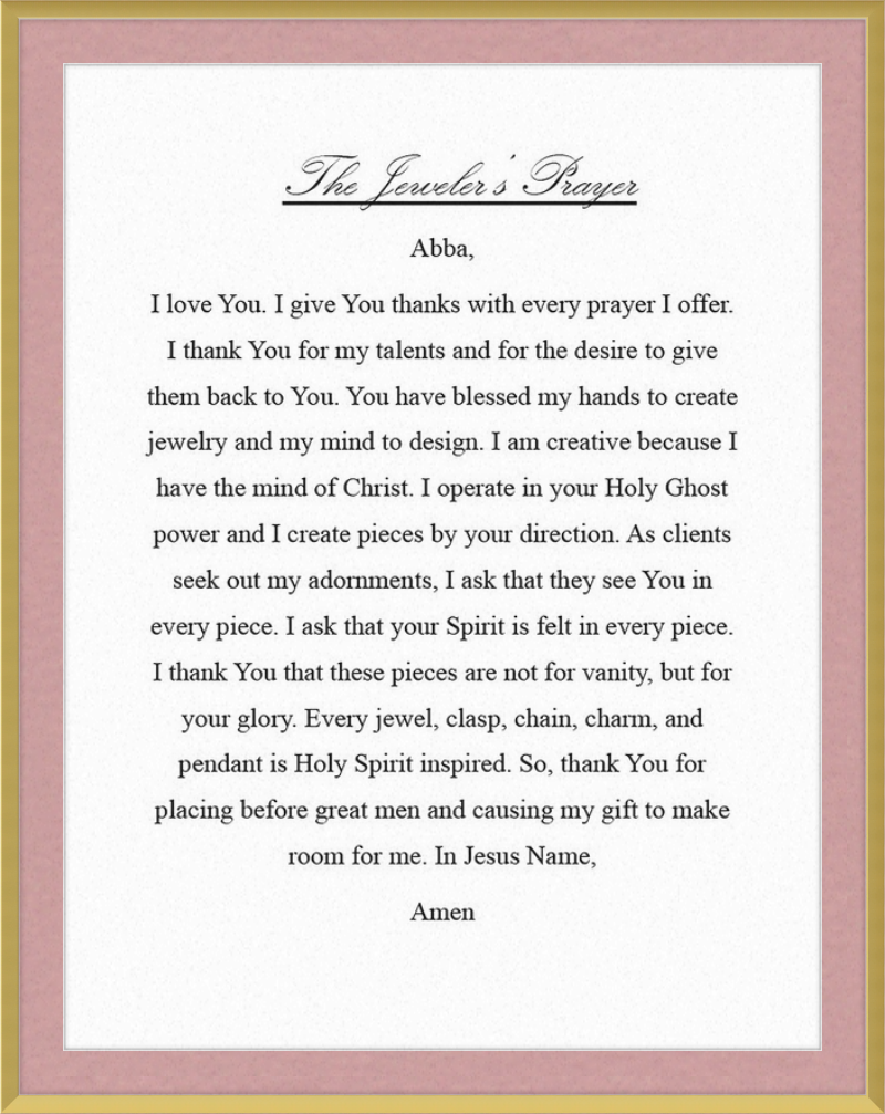 Jeweler's Prayer
