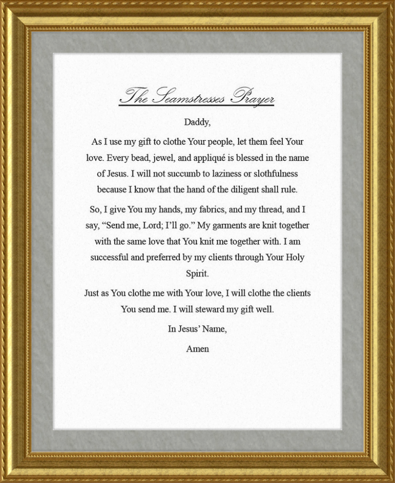 Seamstress' Prayer
