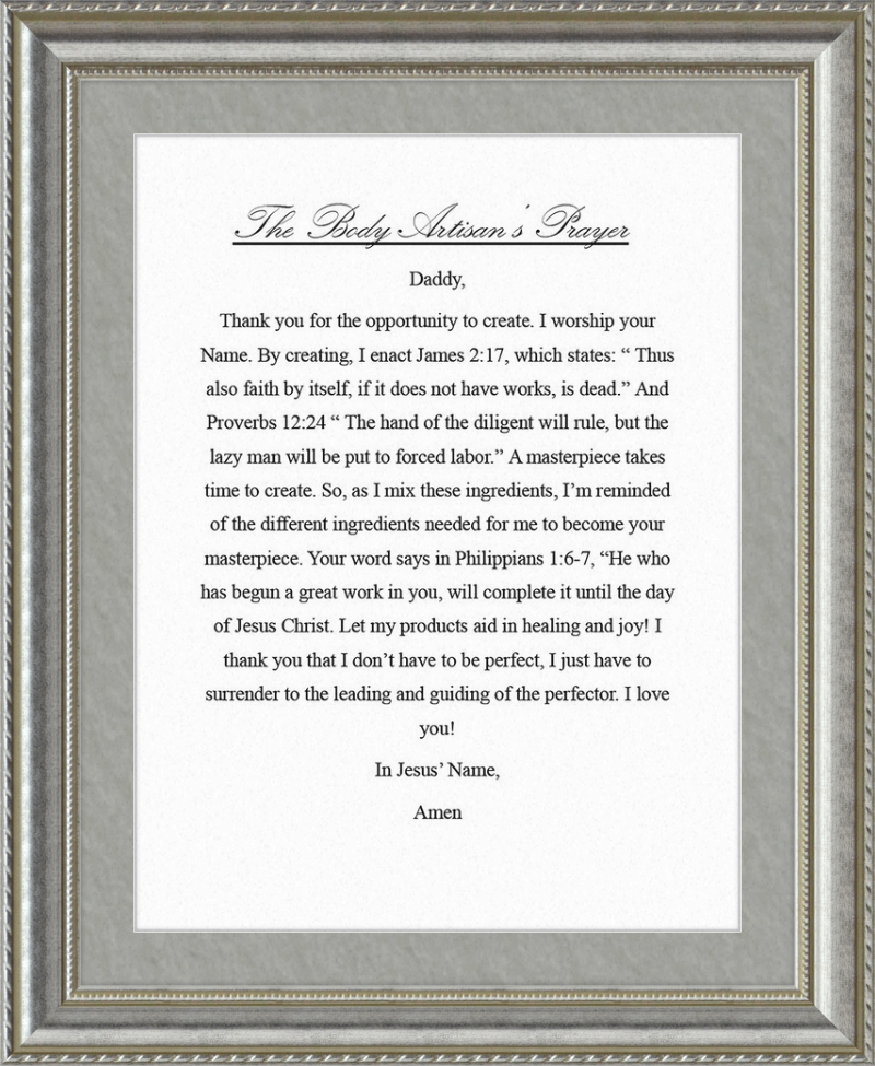 Body Artisan's Prayer