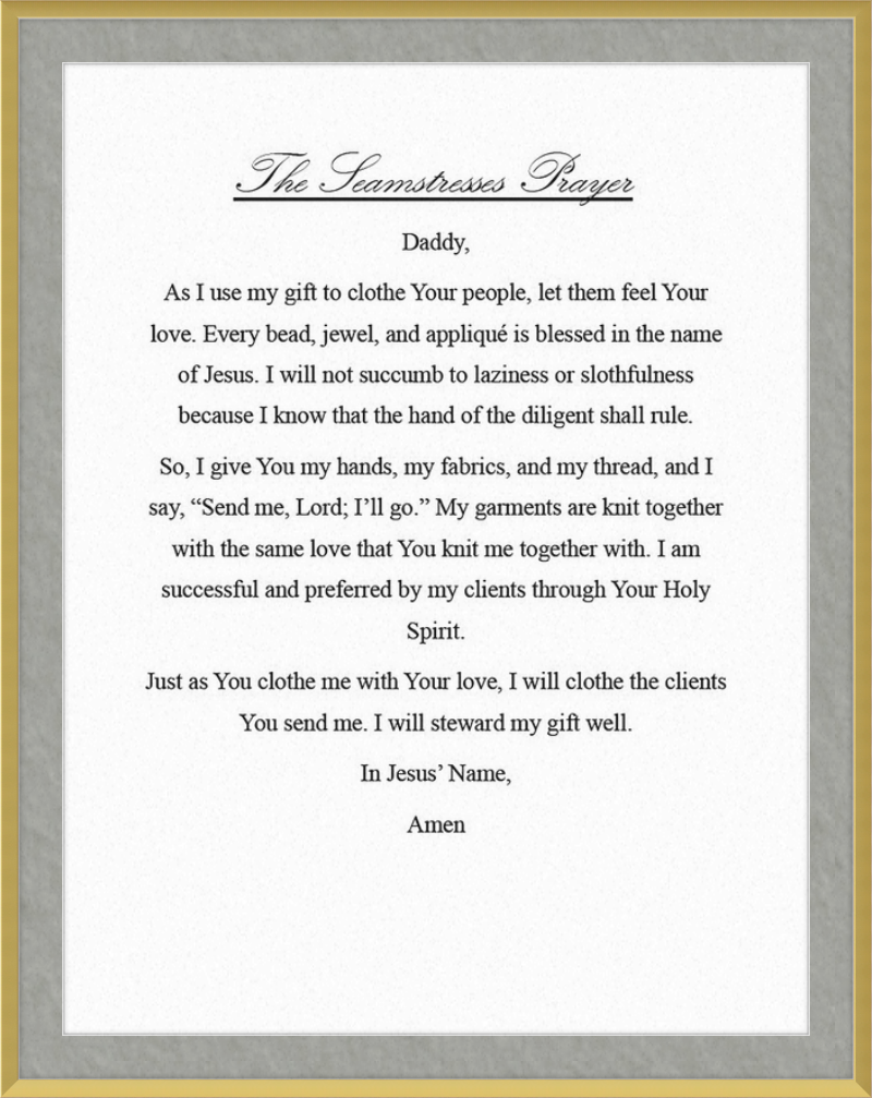 Seamstress' Prayer