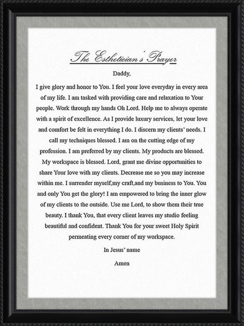 Estheticians Prayer