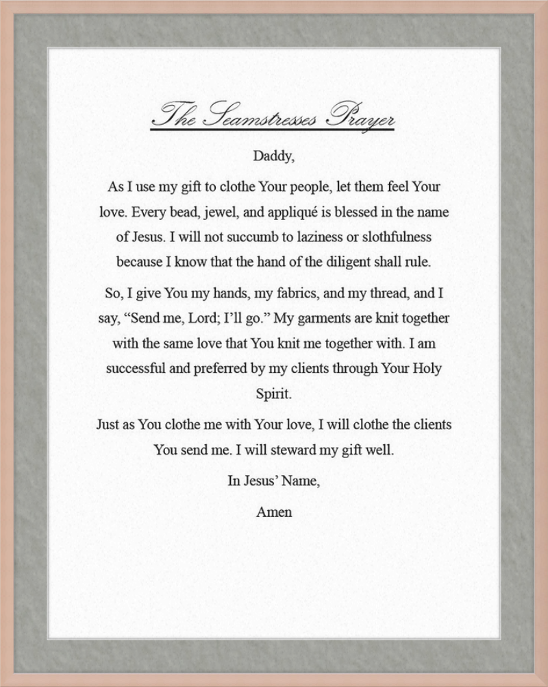 Seamstress' Prayer